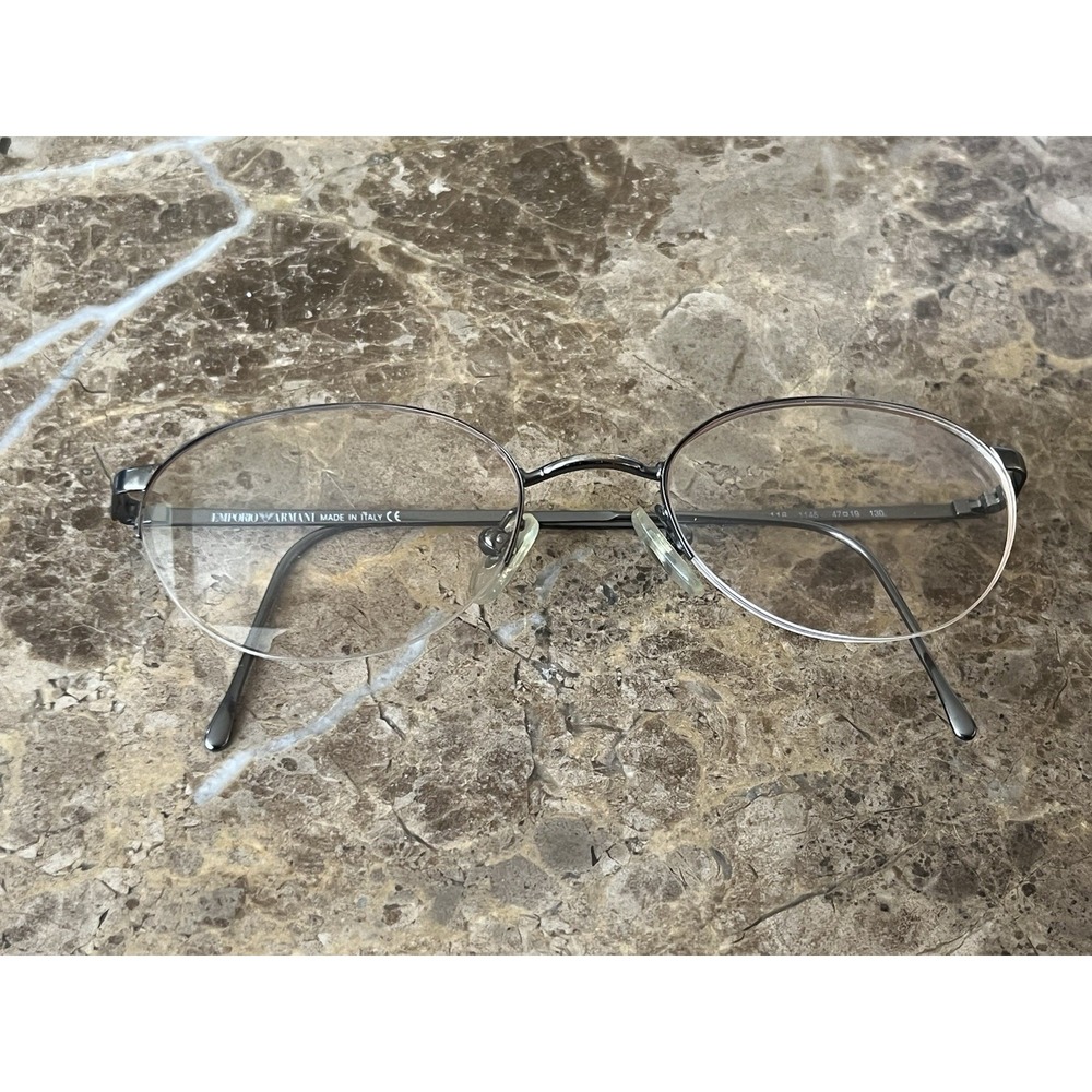 Emporio Armani Eyeglasses Frames Only, 118 1145, 47-19-130, Silver Made in Italy